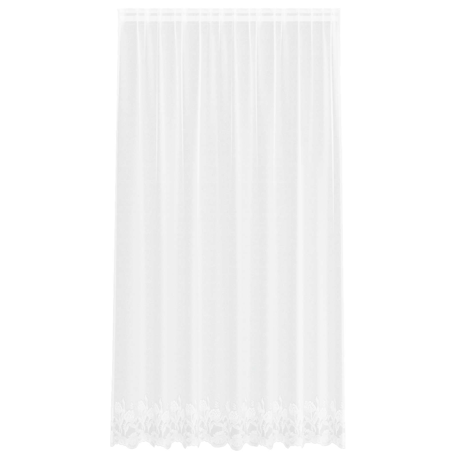 Spitzenvorhang mit Vorhängen Floral Weiß 80 x 150 cm Polyester