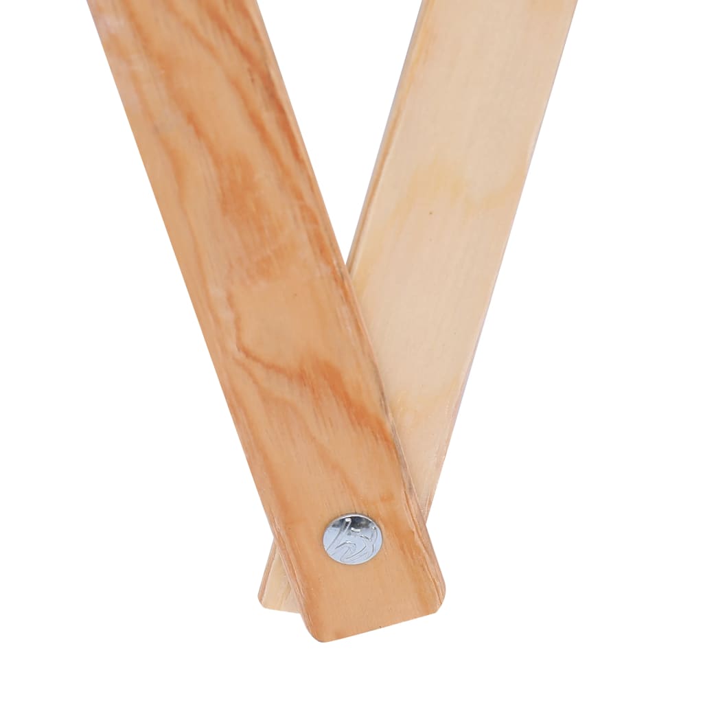 Faltbarer Wäschekorb Cremeweiß Holz und Stoff