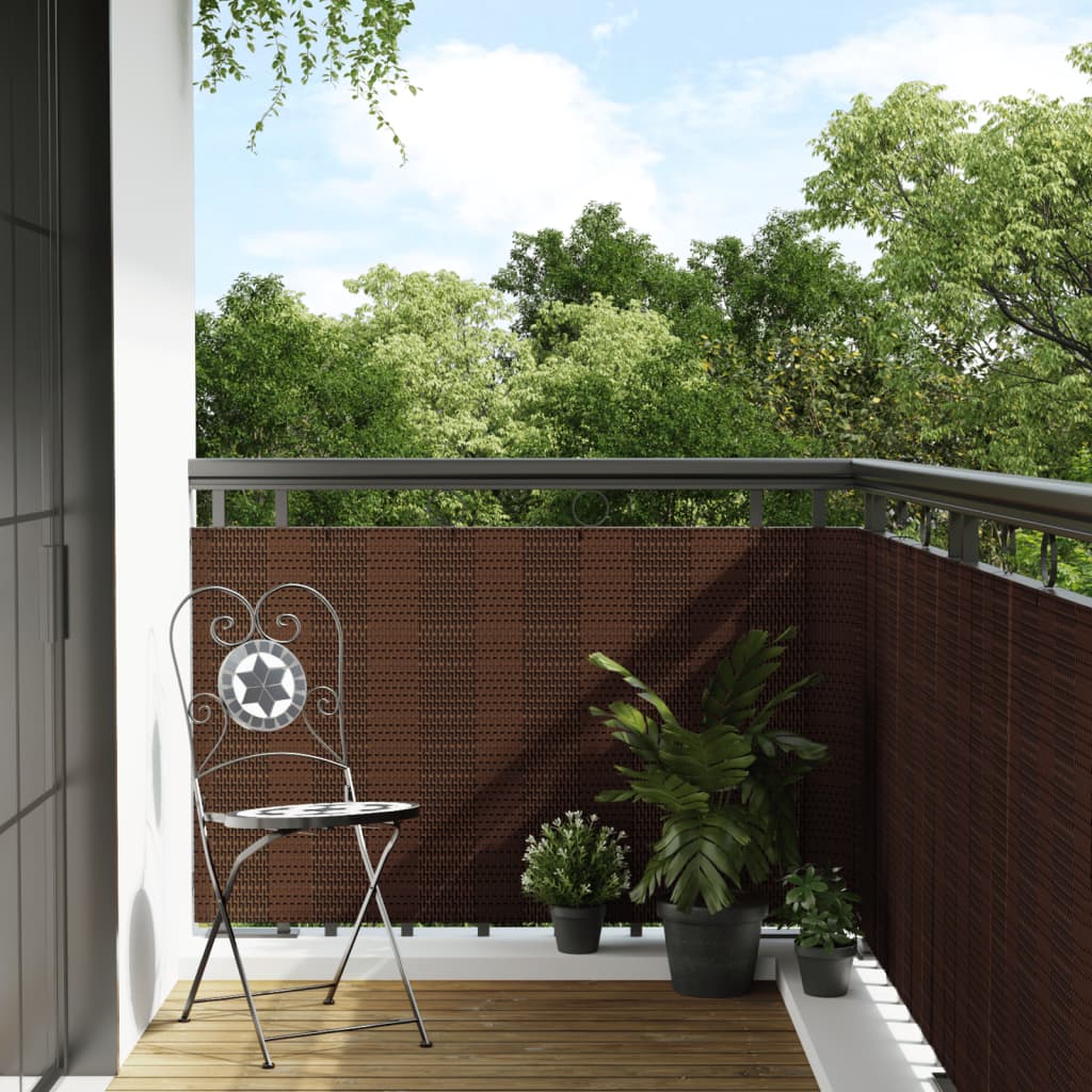 Balkon-Sichtschutz Anthrazit 300x90 cm Poly Rattan
