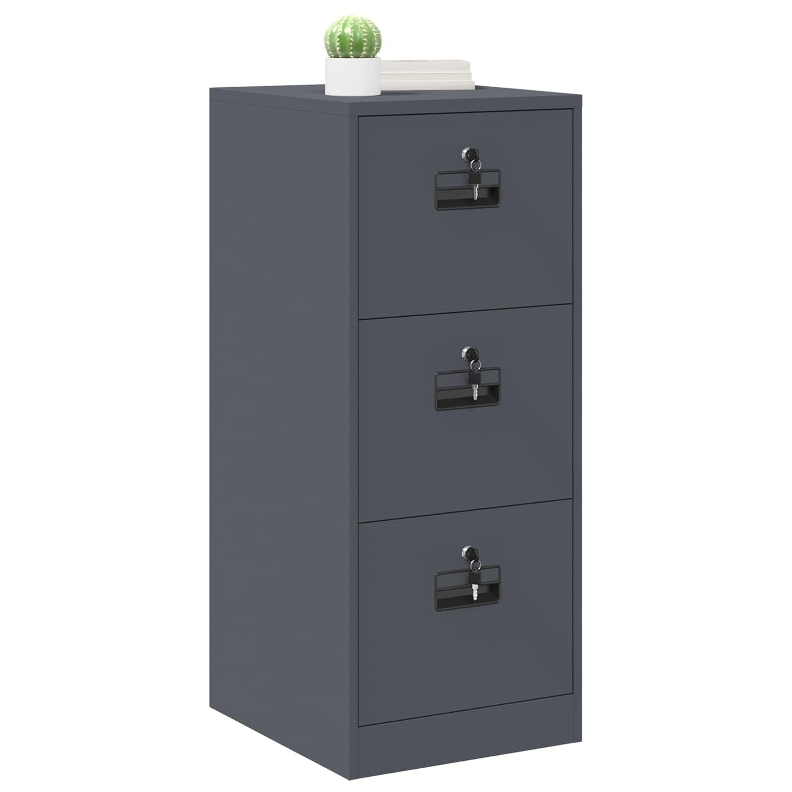 Aktenschrank 2 pcs Schwarz 44 x 50 x 139 cm Kaltgewalzter Stahl