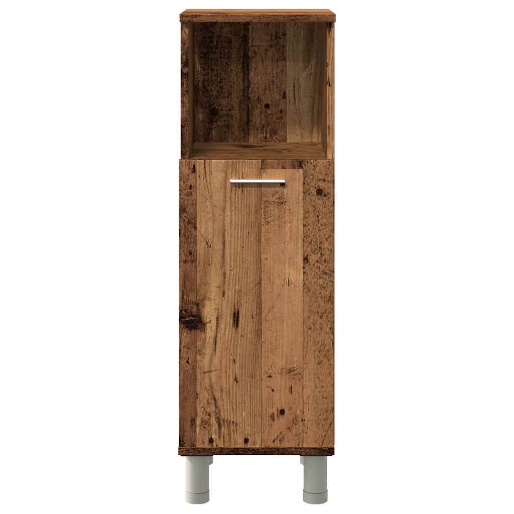 Badezimmerschrank Weiß 30x30x95 cm Holzwerkstoff