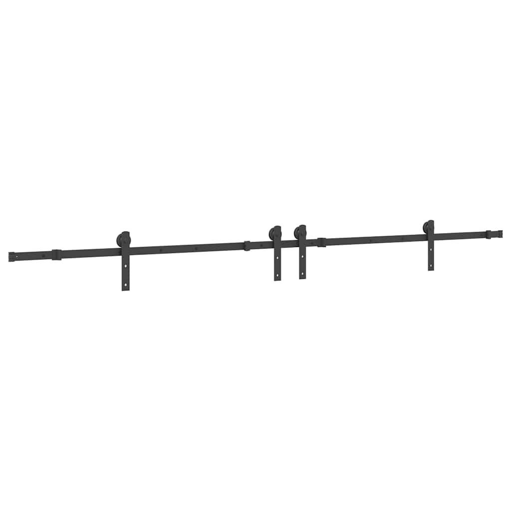 Schiebetürbeschlag-Set 366 cm Stahl Schwarz