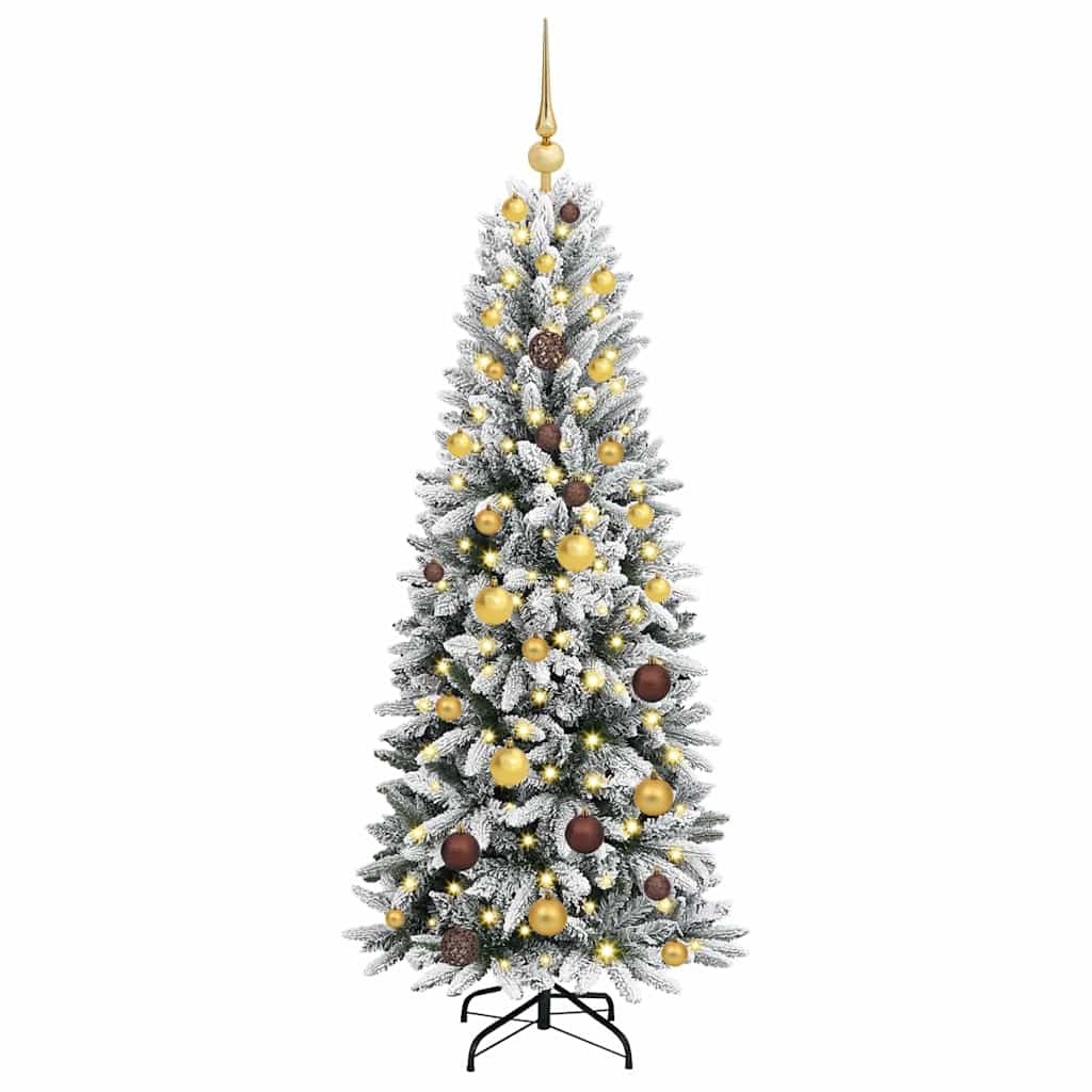 Künstlicher Weihnachtsbaum mit 150 LEDs mit Ständer Weiß 120 cm