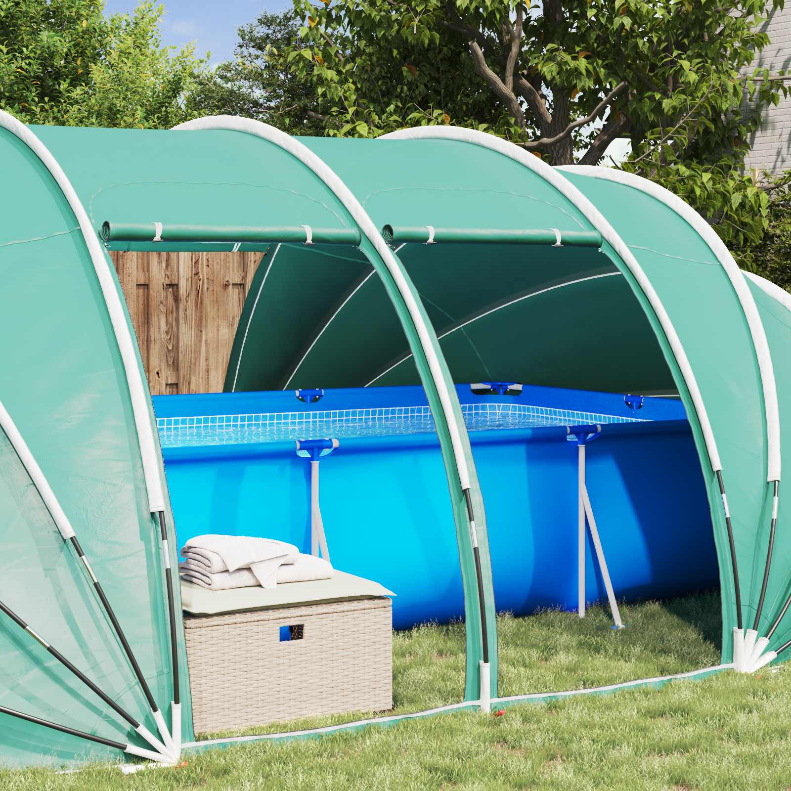Poolzelt Kuppel 538 x 440 x 204 cm Azure Blau