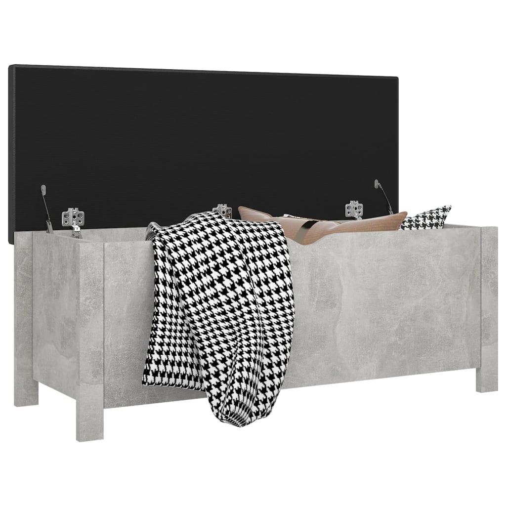 Aufbewahrungsbox mit Kissen Grau 105x40x45 cm