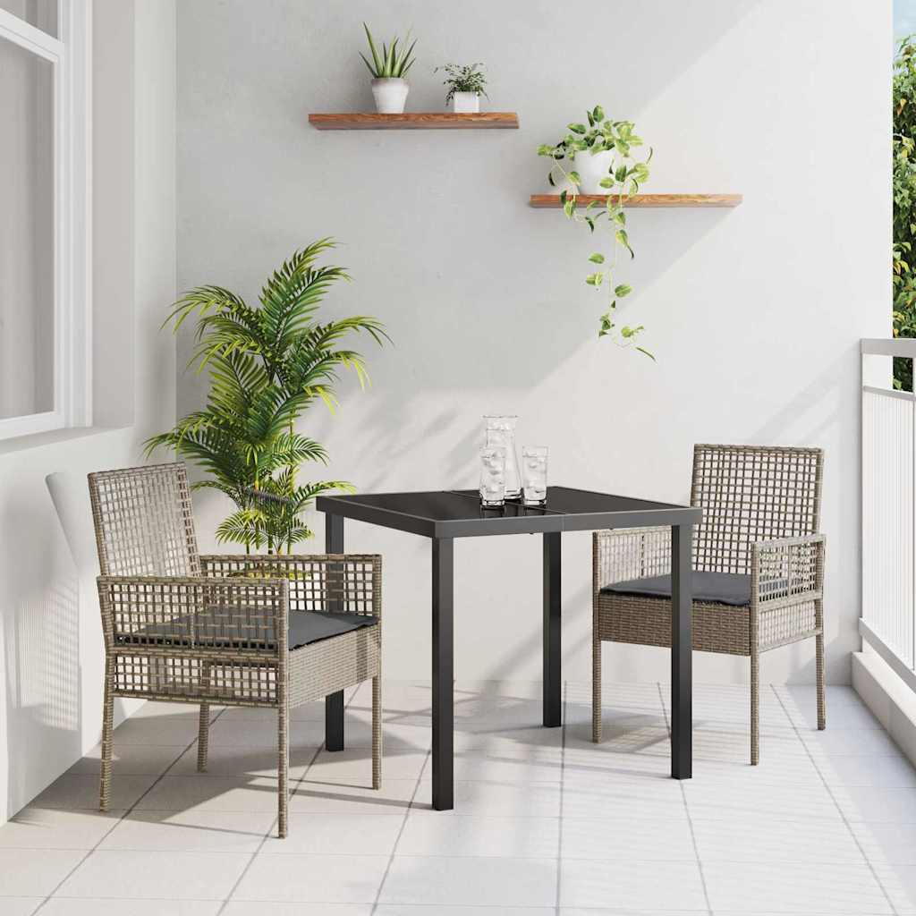 Gartenstuhl 2 pcs Schwarz 55 x 53 x 85 cm Poly-Rattan