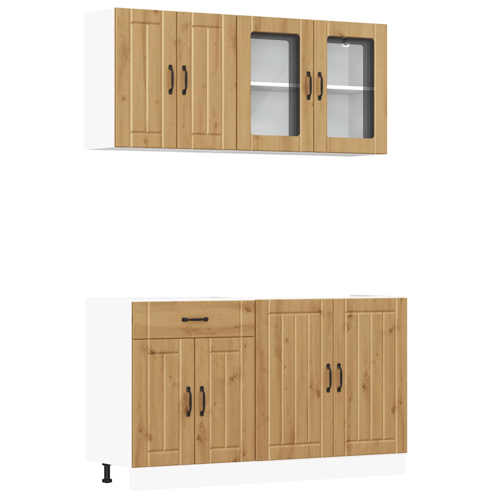 4-tlg. Küchenschrank-Set Lucca Weiß Holzwerkstoff