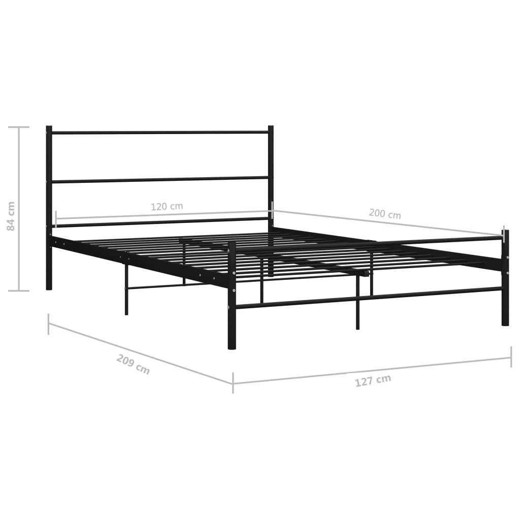 Bettgestell Grau Metall 180×200 cm