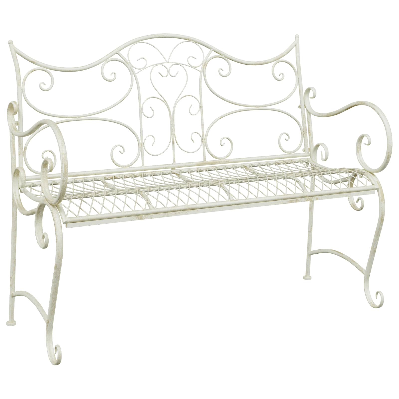 Gartenbank 2-Sitzanzahl 114 x 56,5 x 90 cm Stahl Silber Grau