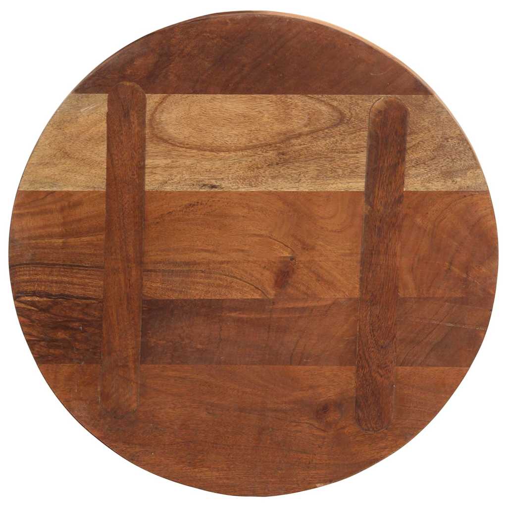 Tischplatte Ø 40x2,5 cm Rund Raues Massives Mangoholz