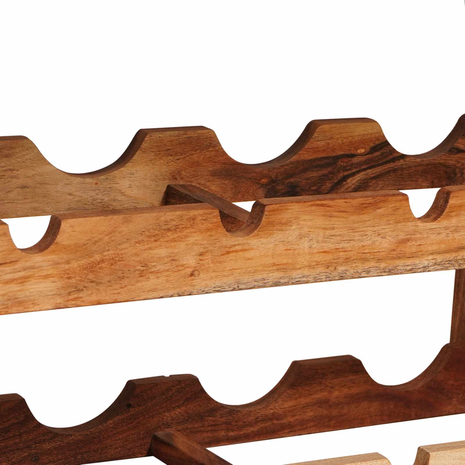 Weinregal Braun 60 x 45 x 33 cm Massives grobes Mangoholz