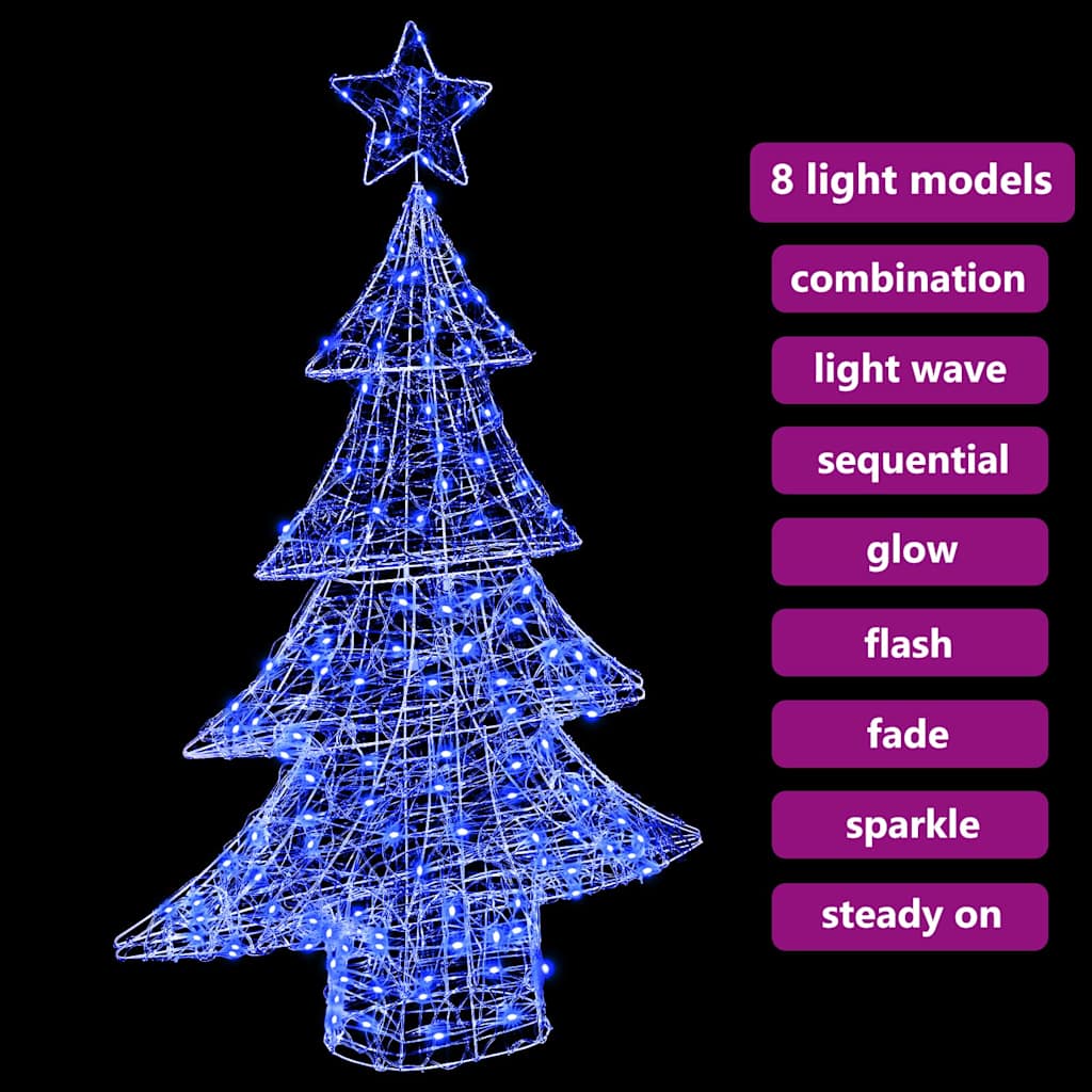 Weihnachtsbaum mit 100 LEDs Warmweiß 120 cm Acryl