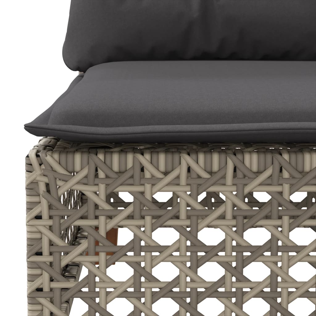 10-tlg. Garten-Sofagarnitur mit Kissen Beige Poly Rattan