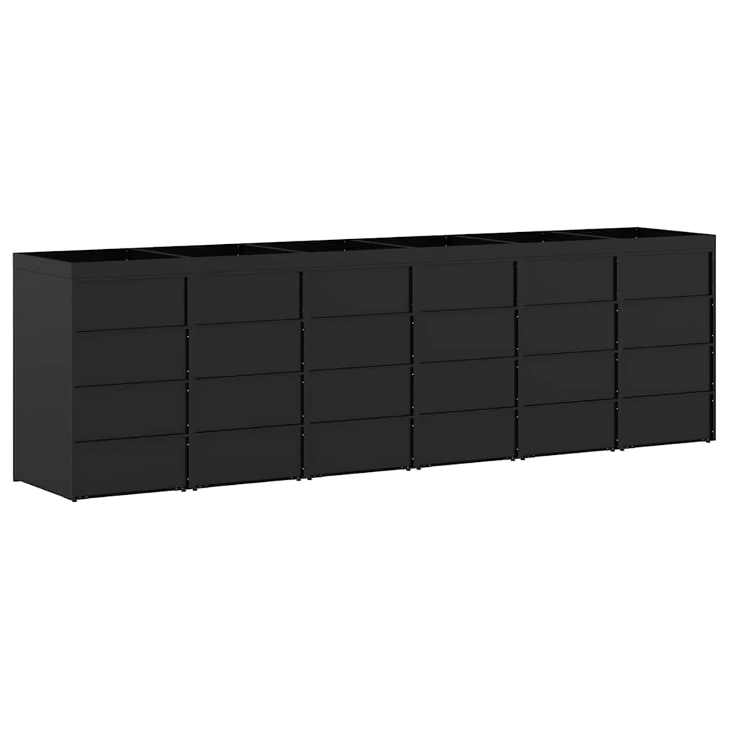 Mülltonnenbox für 2 Tonnen Schwarz 138x79x117 cm Stahl