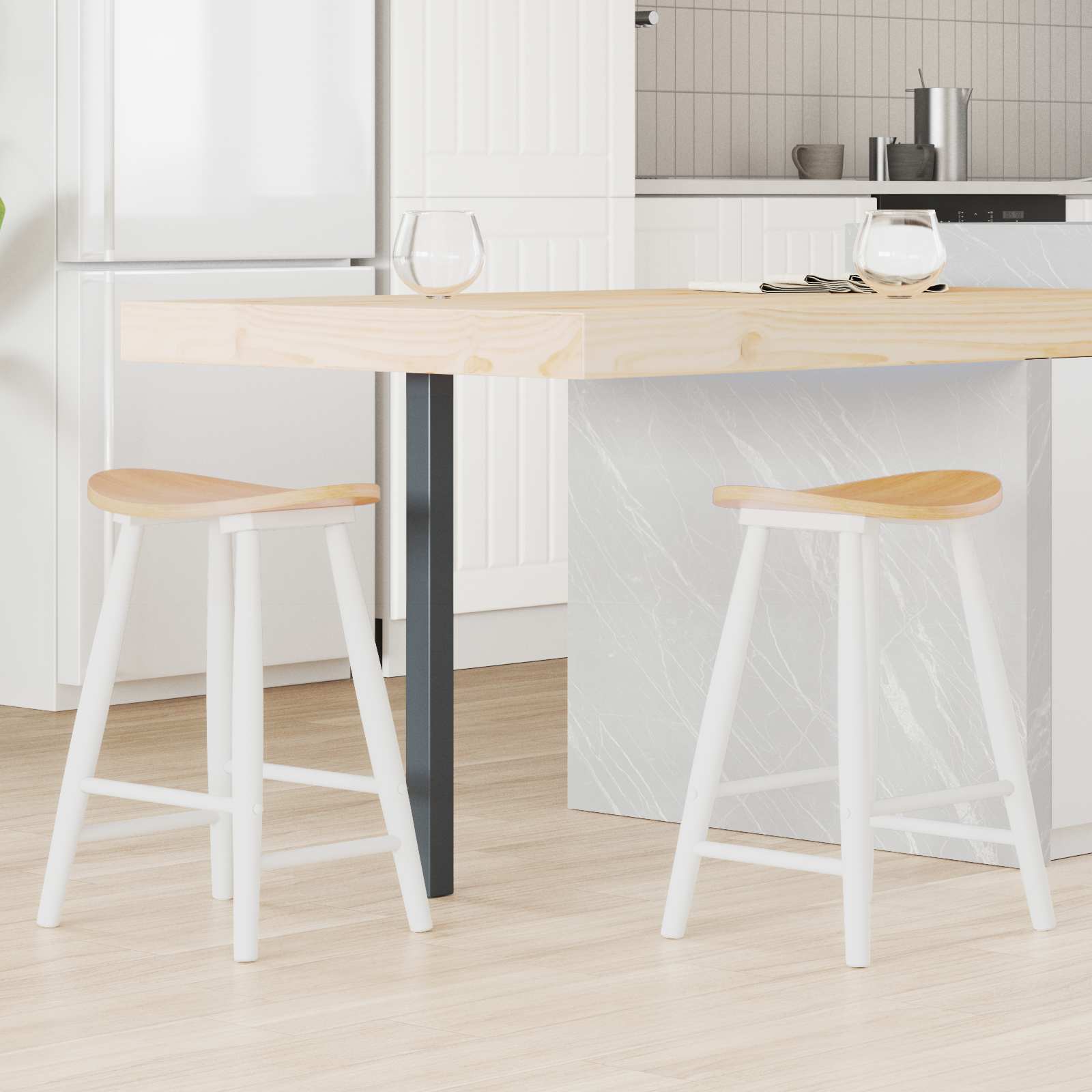 Esszimmerstühle 2 pcs Hellbraun 46 x 37 x 63 cm