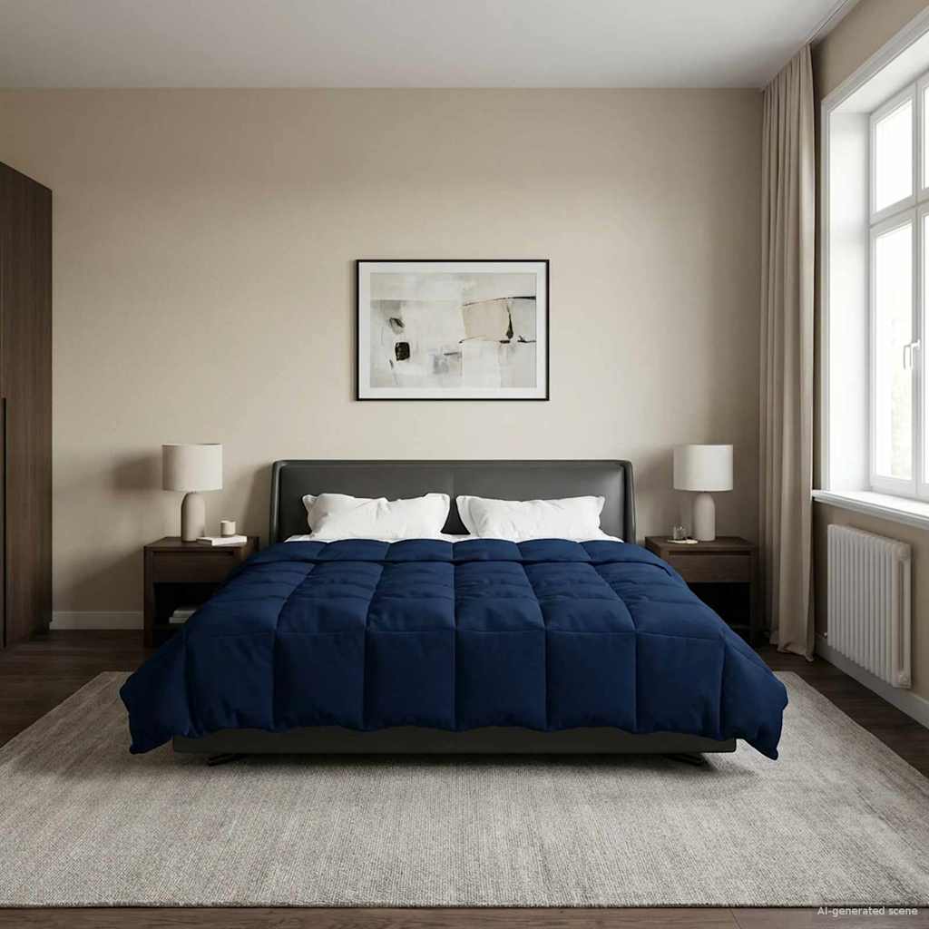 Winterbettdecke Gepolstert Anthrazit 240 x 260 cm Mikrofaser