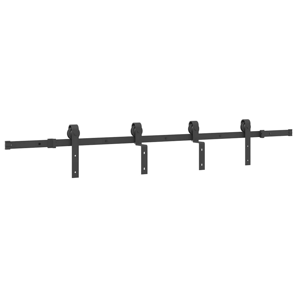 Schiebetürbeschlag-Set 183 cm Stahl Schwarz