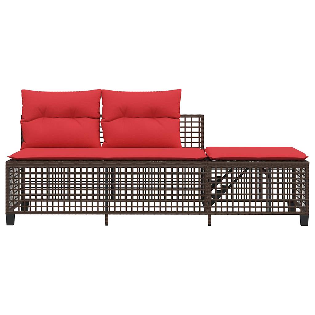 3-teiliges Ecksofa-Set für den Garten mit Kissen, grau, Polyrattan