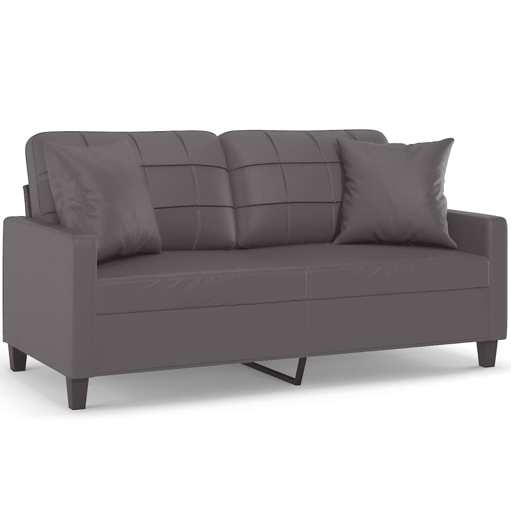 3-Sitzer-Sofa mit Zierkissen Schwarz 180 cm Kunstleder