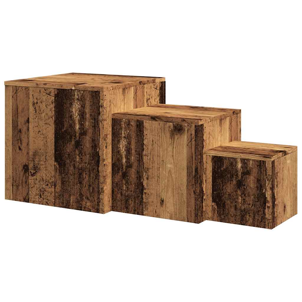 Beistelltische 3 Stk. Weiß Holzwerkstoff