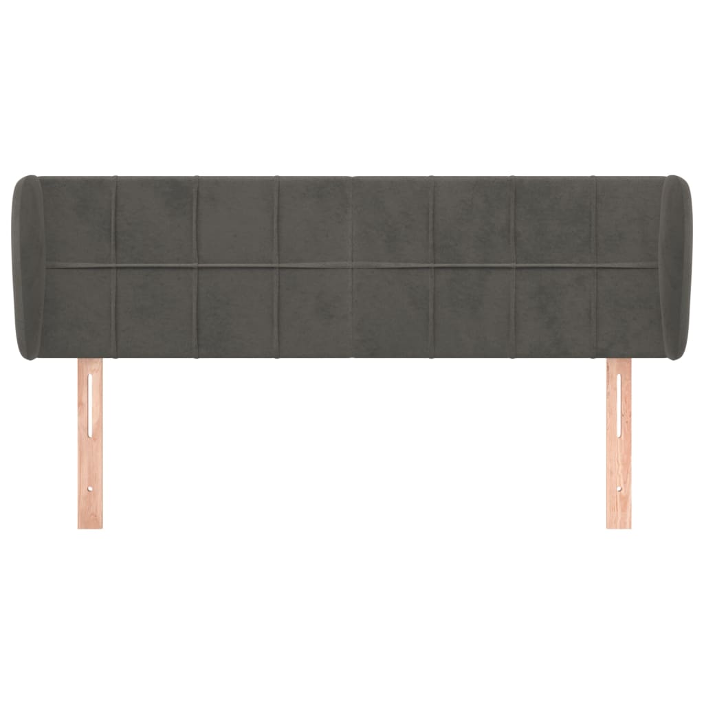 Kopfteil mit Ohren Dunkelblau 93x23x78/88 cm Samt