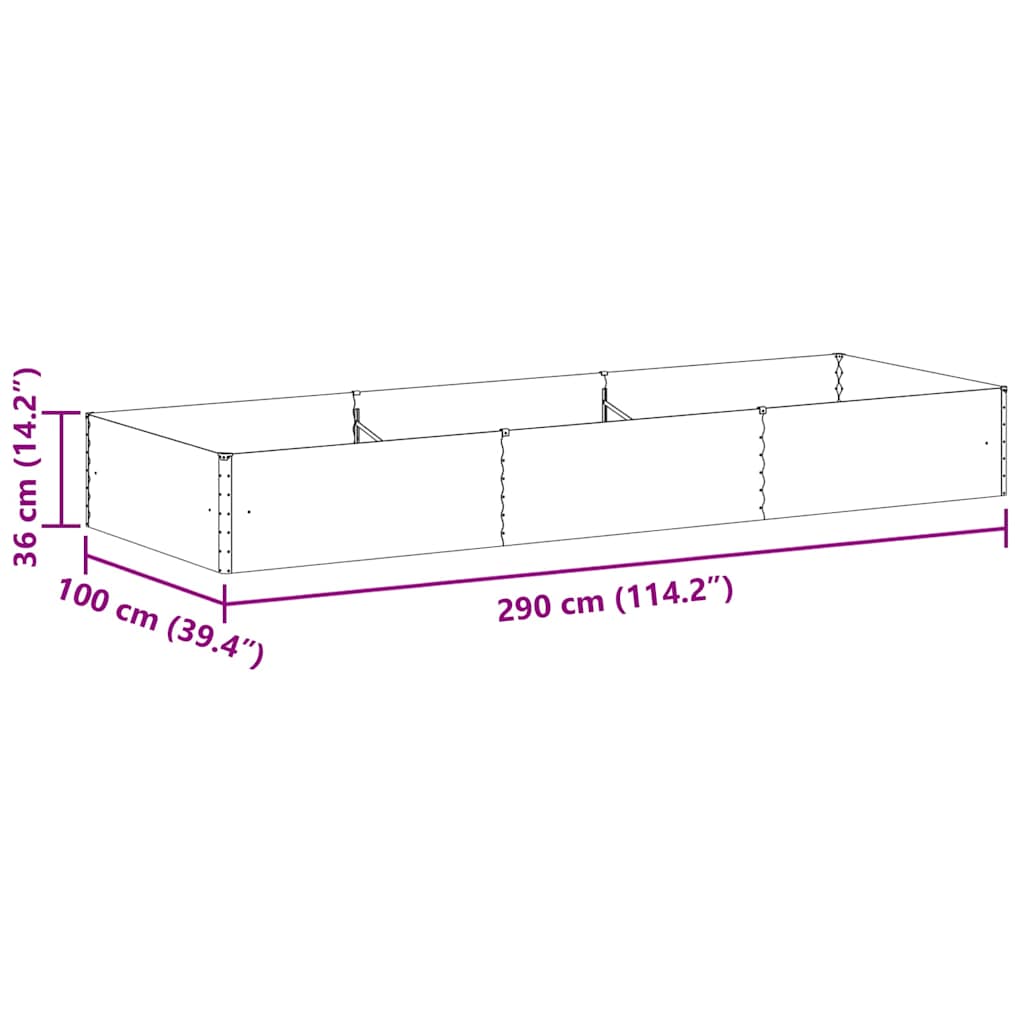 Garten-Hochbeet 100 x 50 x 36 cm Cortenstahl