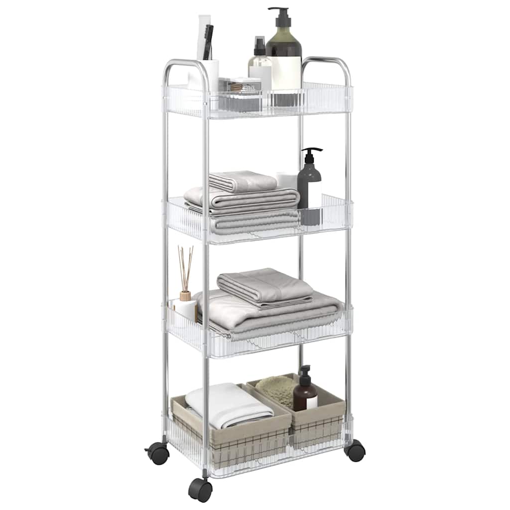 Aufbewahrungswagen 2 Etagen Transparent 37x28x43,5 cm Acryl