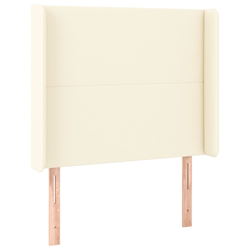 Kopfteil mit Ohren Creme 83x16x78/88 cm Kunstleder