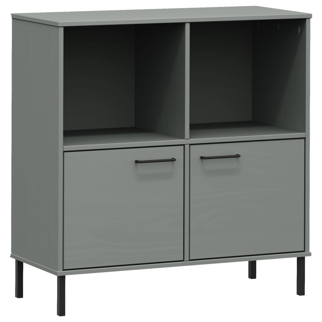 Bücherregal OSLO mit Metallbeinen Braun 90x35x90,5cm Massivholz
