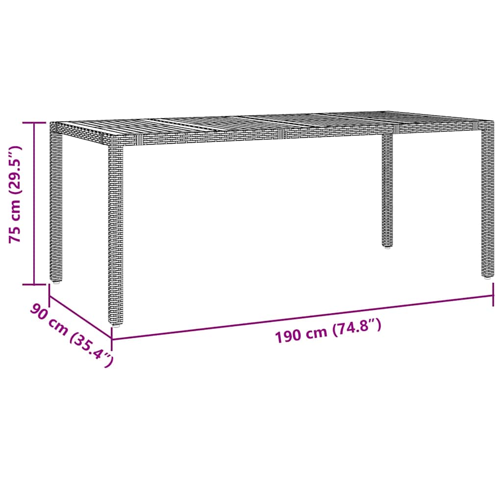Garten Essgruppe 3 pcs Schwarz und Braun Poly-Rattan