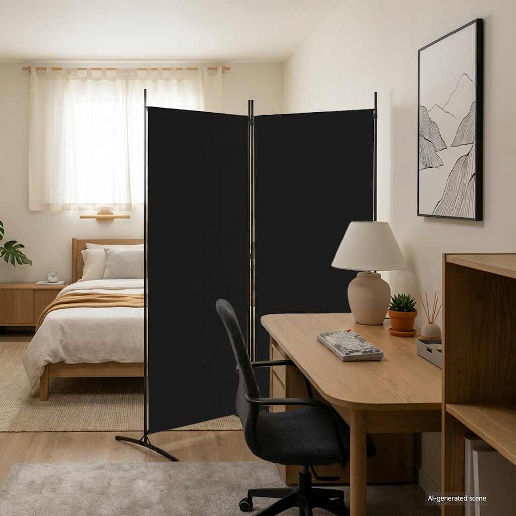 3-tlg. Raumteiler Weiß 260x180 cm Stoff