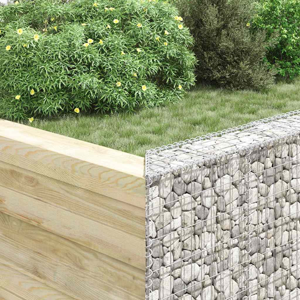 Gabionen-Hochbeet Trapezform Verzinkter Stahl 80x20x100 cm