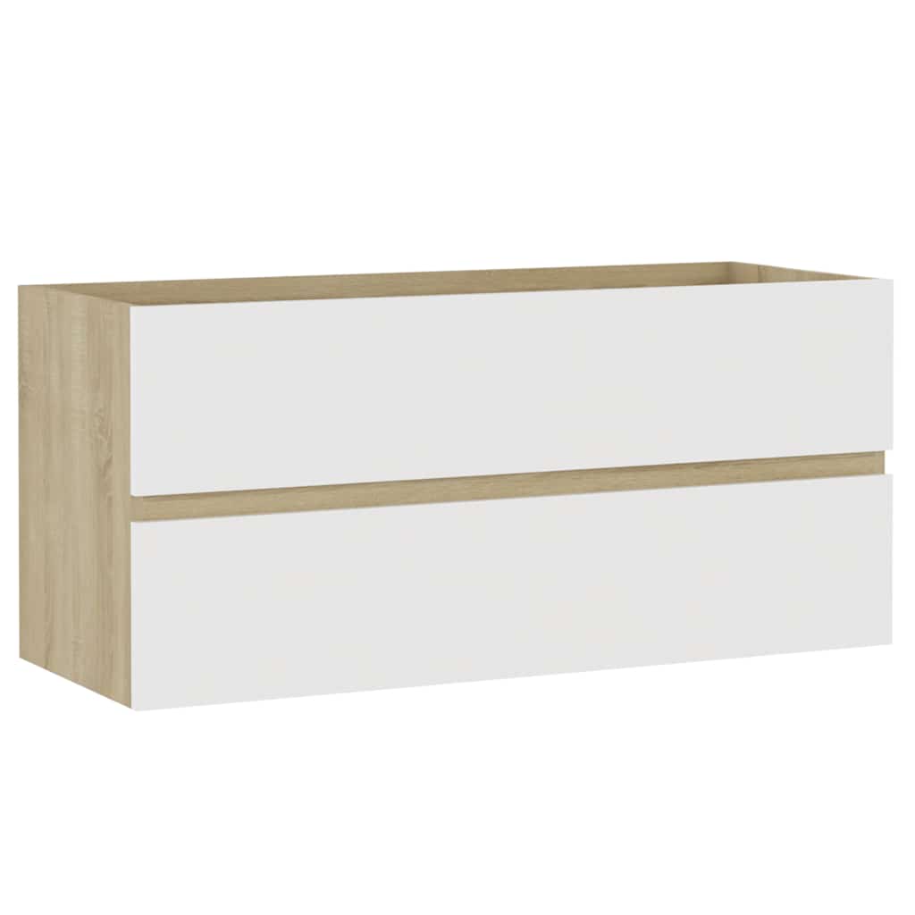 2-tlg. Badmöbel-Set Weiß Holzwerkstoff