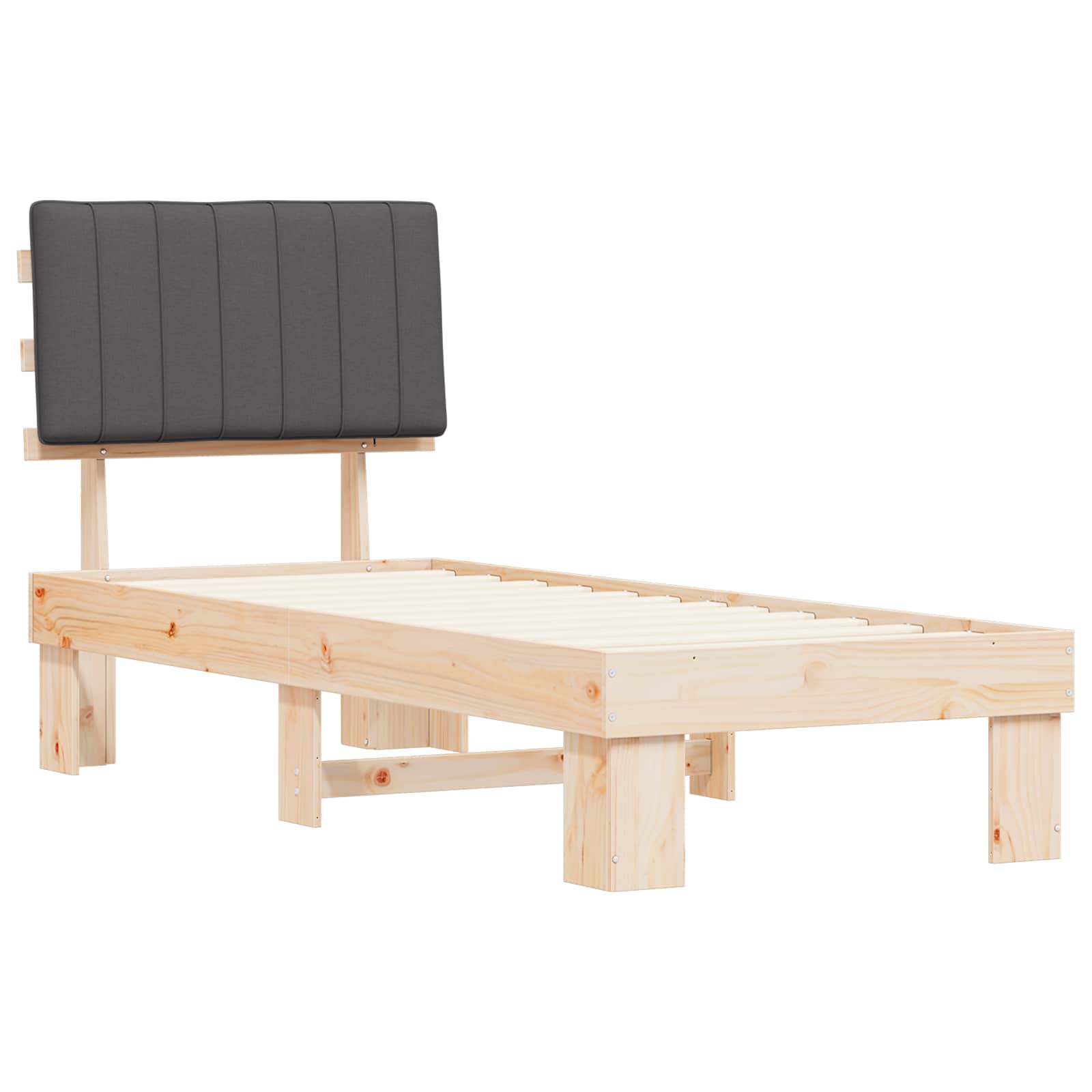 Bettgestell mit gepolstertem Kopfteil Hellgrau 200 x 200 cm