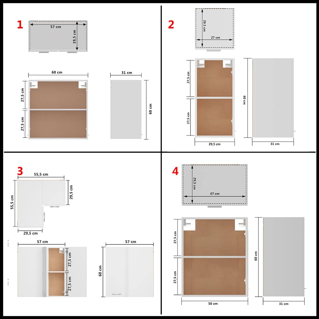 14-tlg. Küchenzeile Lyon Weiß Holzwerkstoff