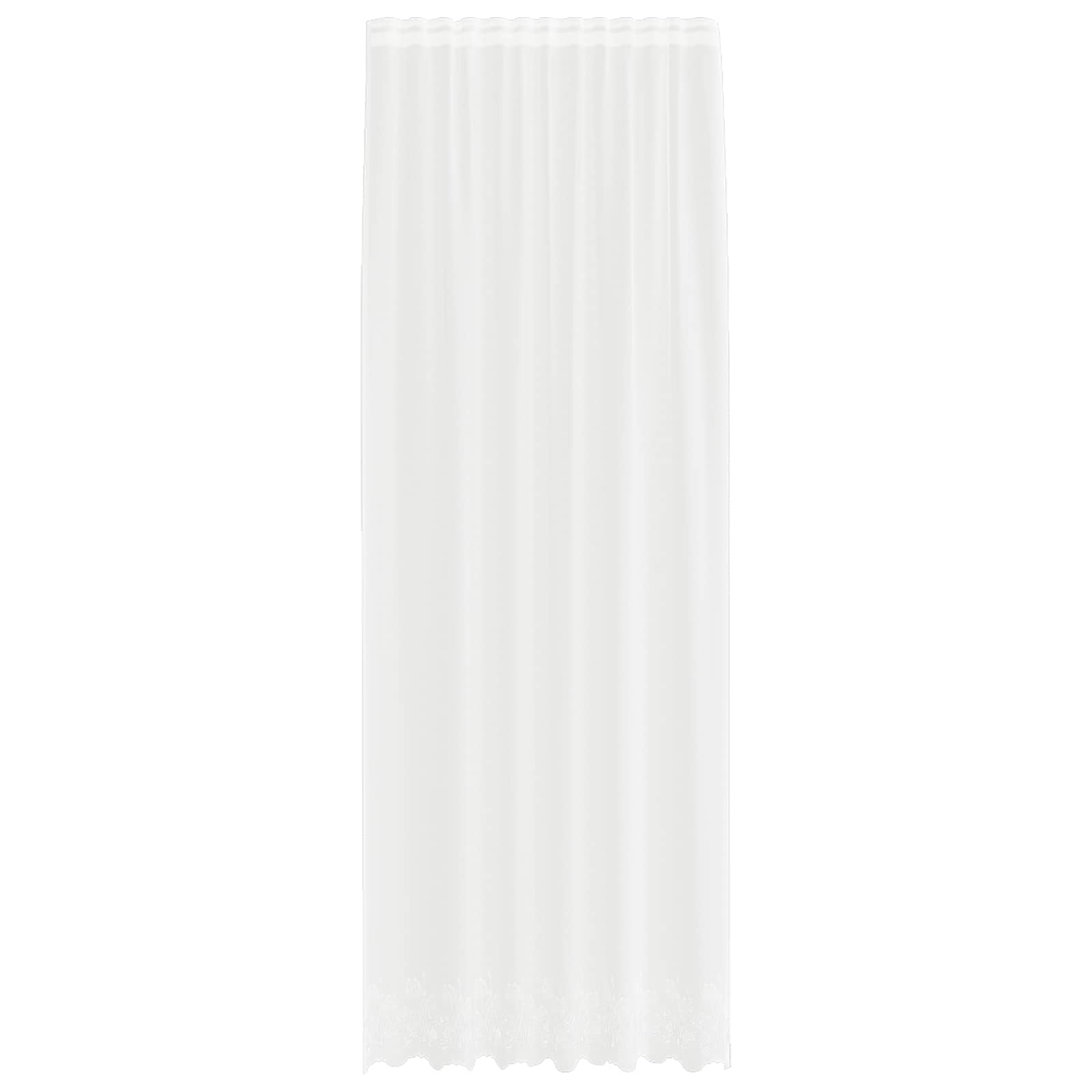 Spitzenvorhang mit Vorhängen Floral Weiß 80 x 150 cm Polyester