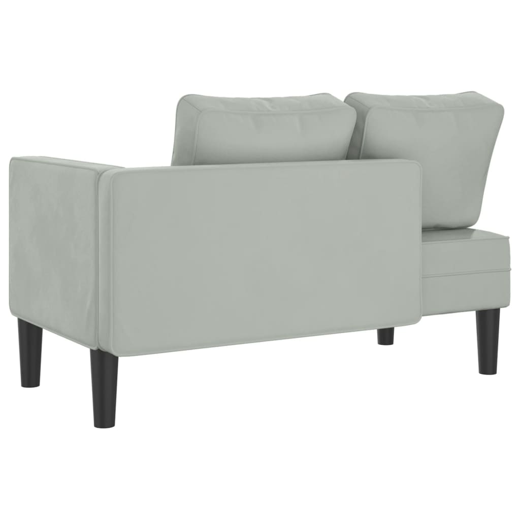 Chaiselongue mit Kissen Blau Samt