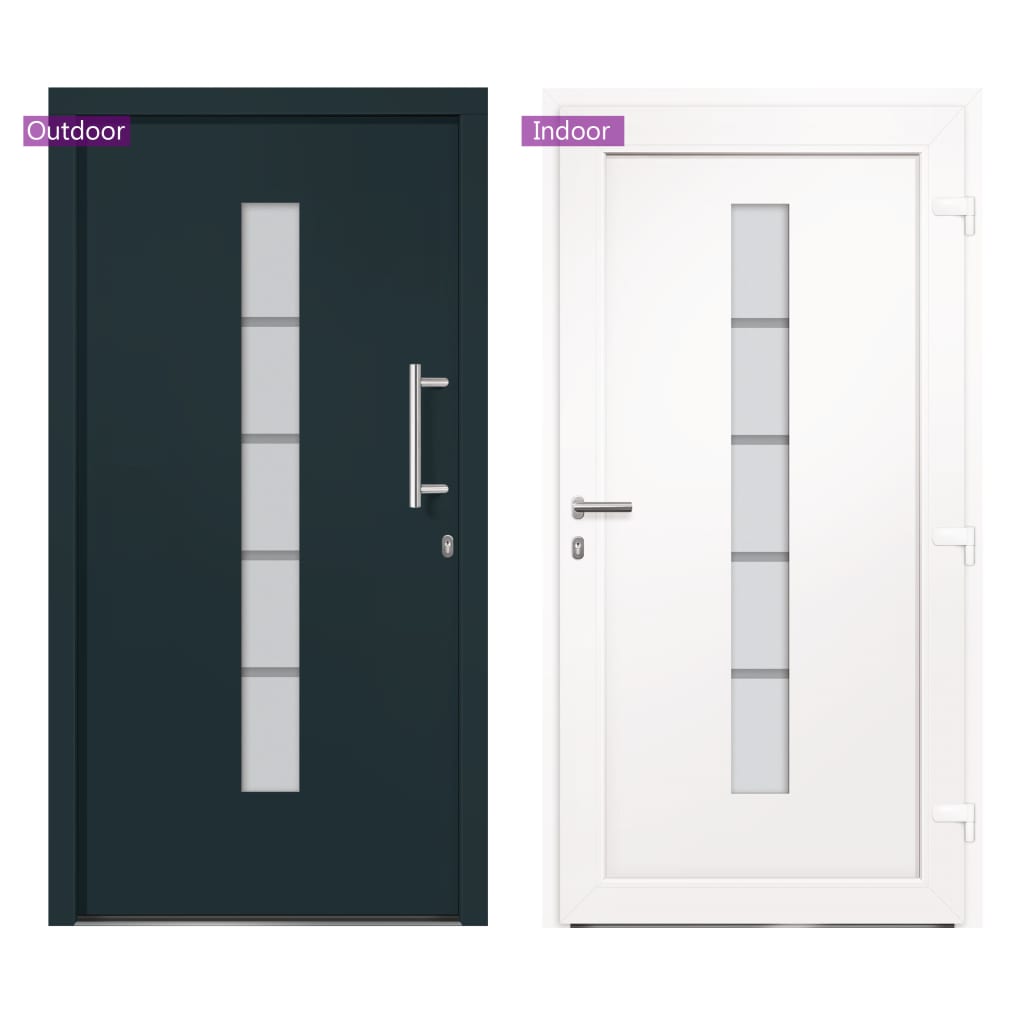 Haustür Aluminium und PVC Weiß 100x210 cm