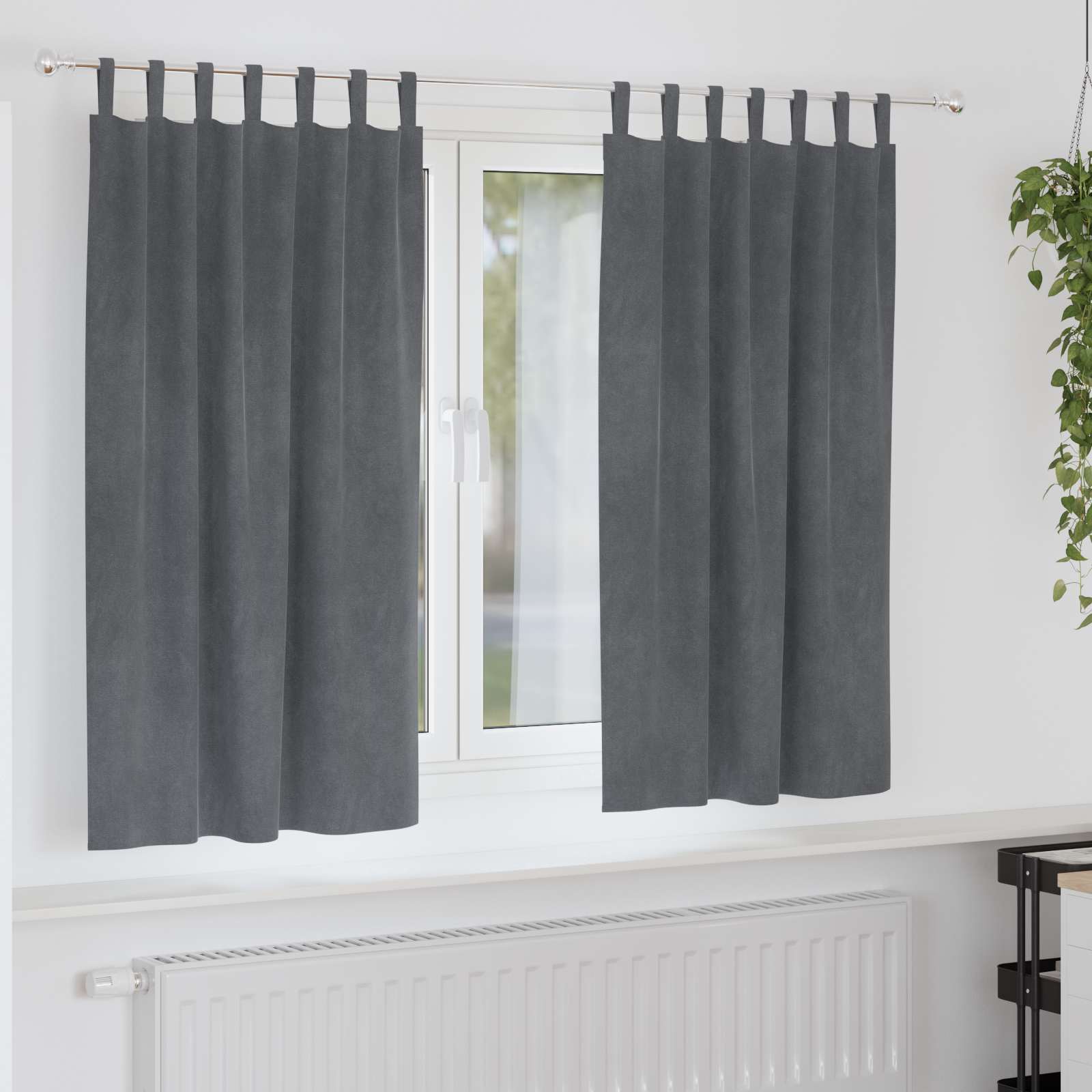 Verdunkelungsvorhänge 2 pcs Schwarz 140 x 140 cm Samt