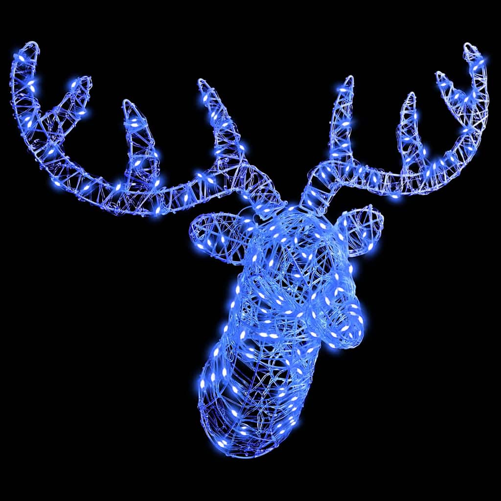 Rentierkopf mit 140 LEDs Blau 68 x 36,5 x 62,5 cm Acryl