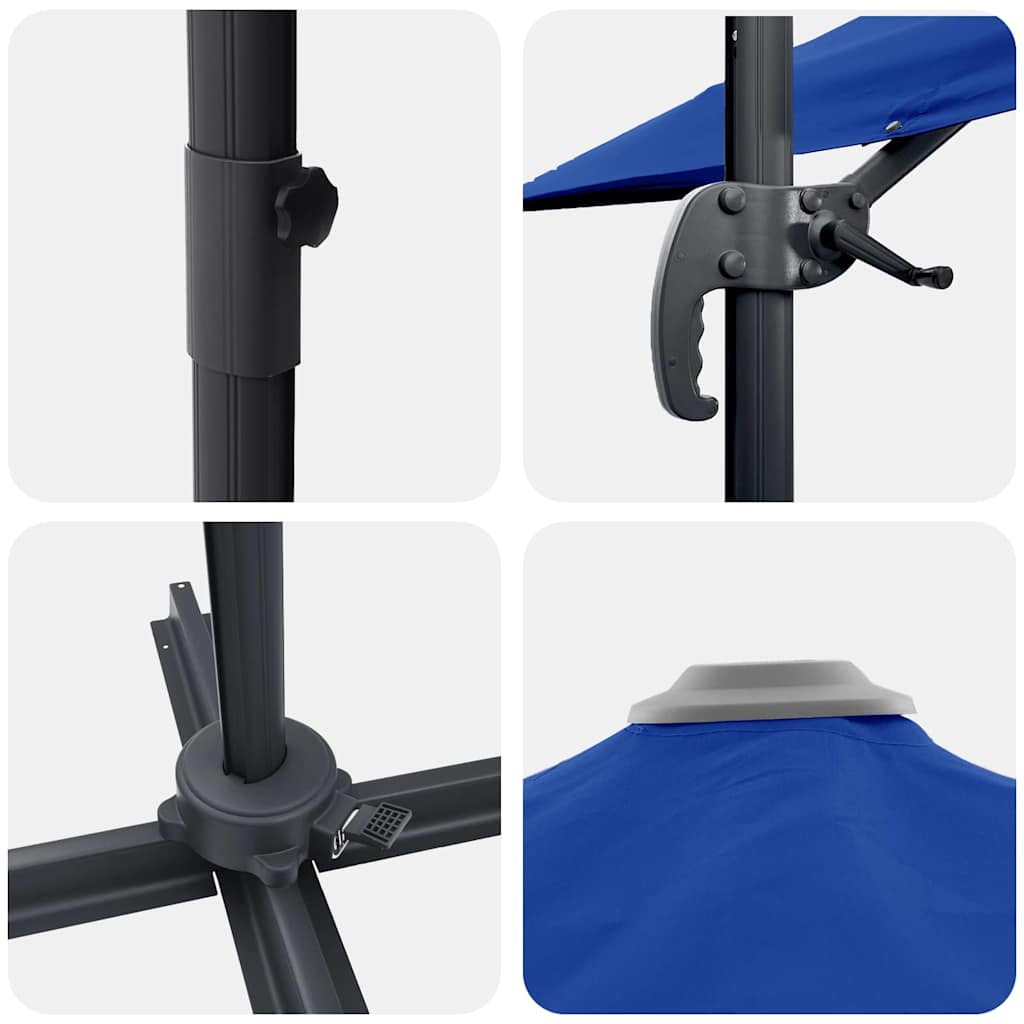 Roma Parasol Beige 286 x 284 x 265 cm Aluminium und Polyester