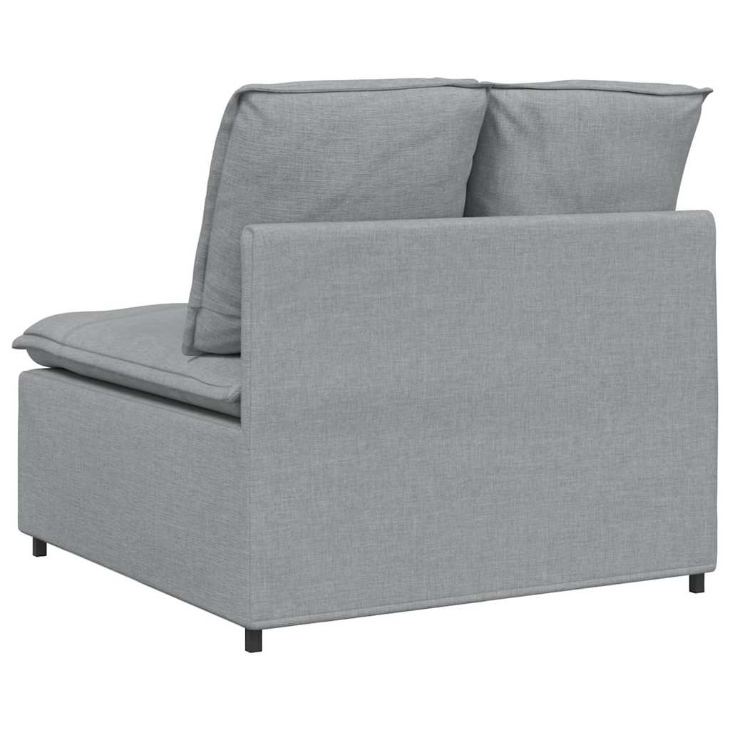 Modulares Sofa Endmodul mit Armlehne Kissen Hellgrau 100 cm