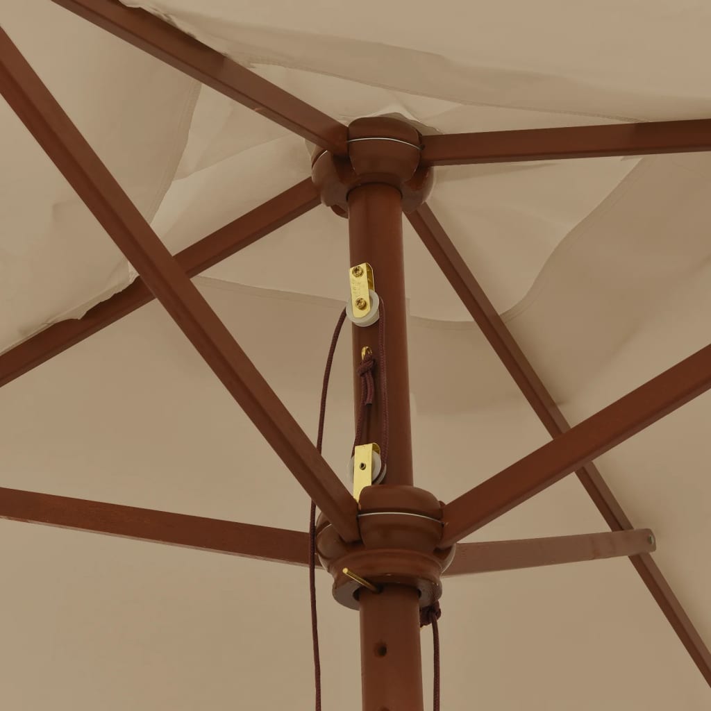 Sonnenschirm mit Holzmast Sandfarben 198x198x231 cm