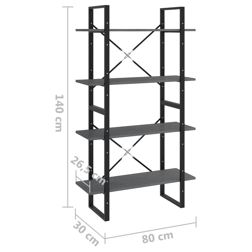 Bücherregal 2 Fächer Weiß 80x30x70 cm Holzwerkstoff