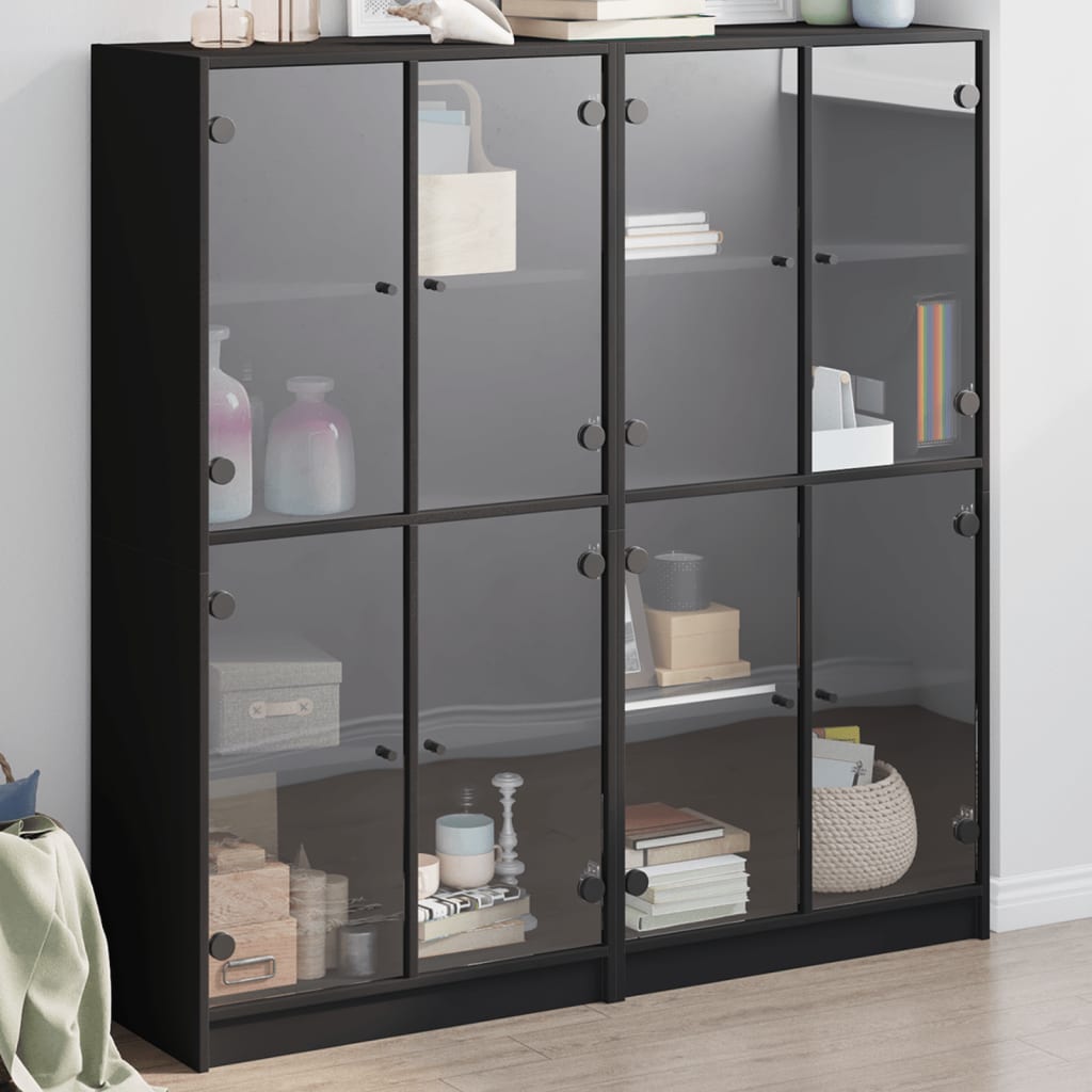 Bücherschrank mit Türen Weiß 136x37x142 cm Holzwerkstoff