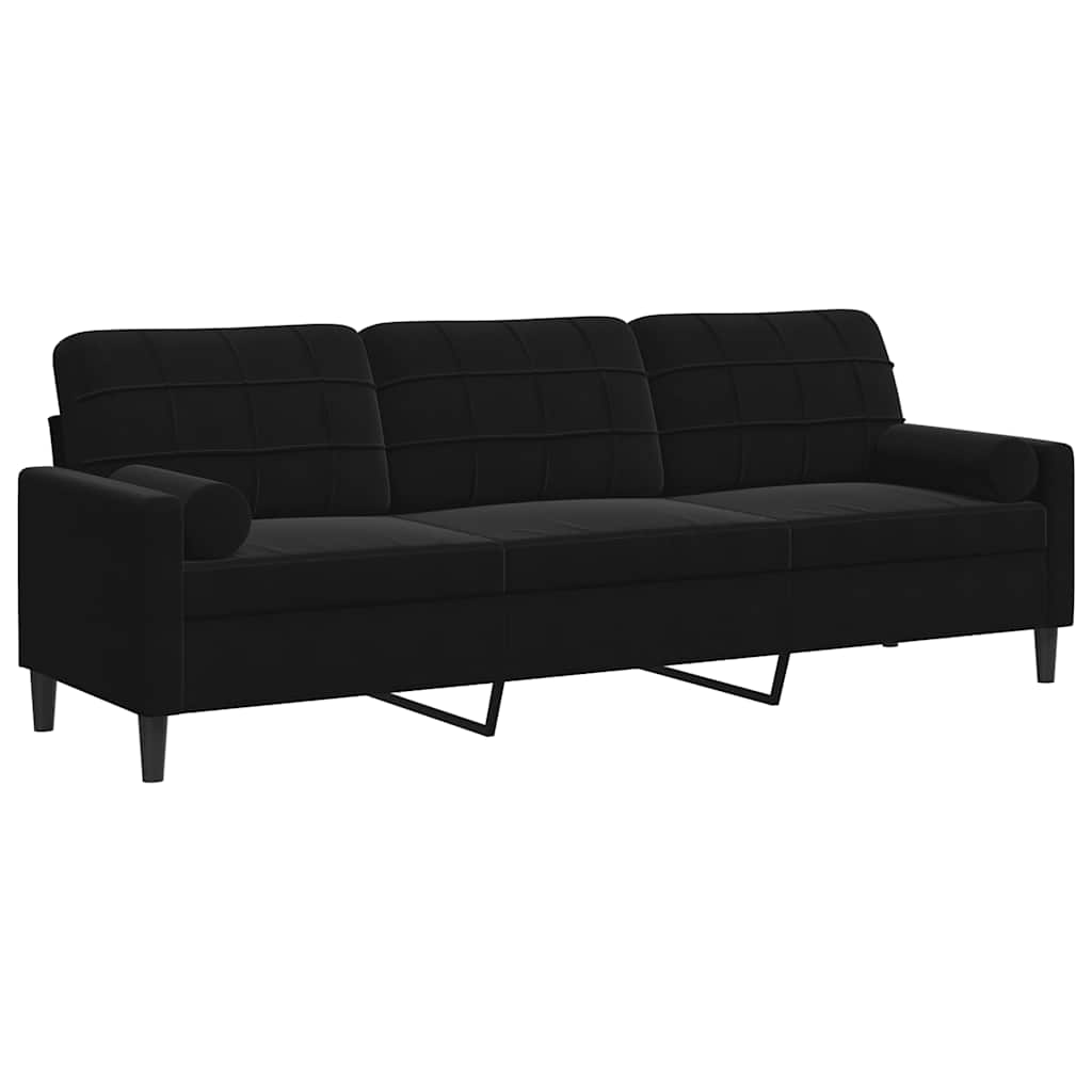 2-Sitzer-Sofa mit Zierkissen Hellgrau 120 cm Samt