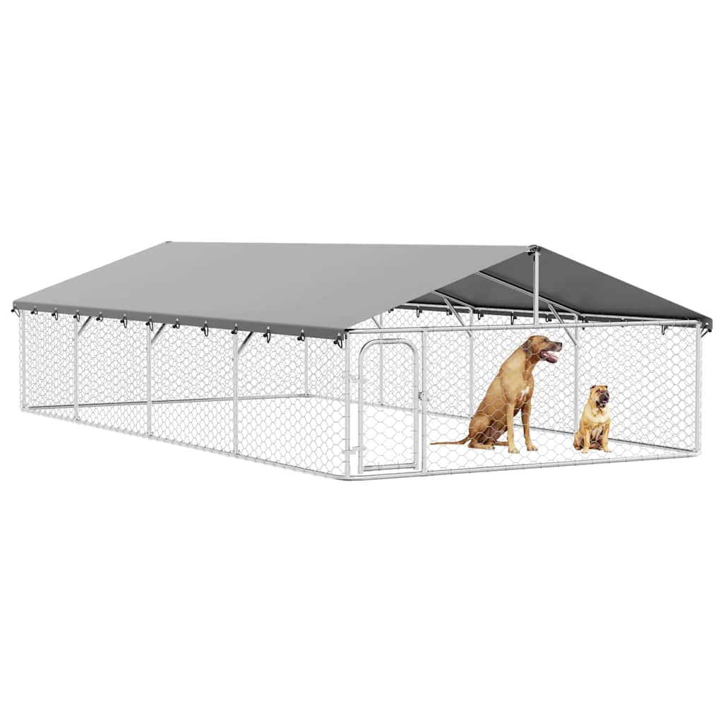Outdoor-Hundezwinger mit Dach 400x200x150 cm
