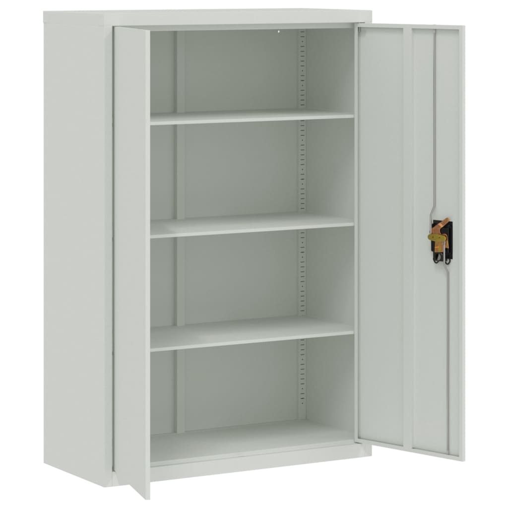 Aktenschrank mit 2 Türen Grau 90 cm Stahl