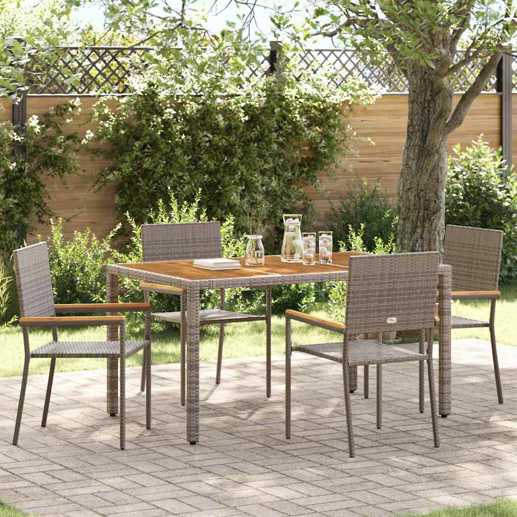 Garten Stapelstühle 4 pcs Braun und Schwarz 54 x 56 x 90 cm