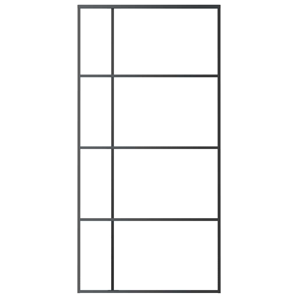 Schiebetür ESG-Glas und Aluminium 76x205 cm Schwarz